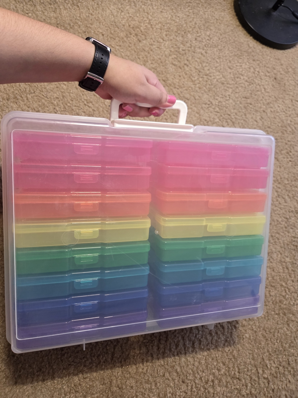 Storage Bin with Rainbow Boxes - For Crafts, Teaching, Photos, Junk Journaling